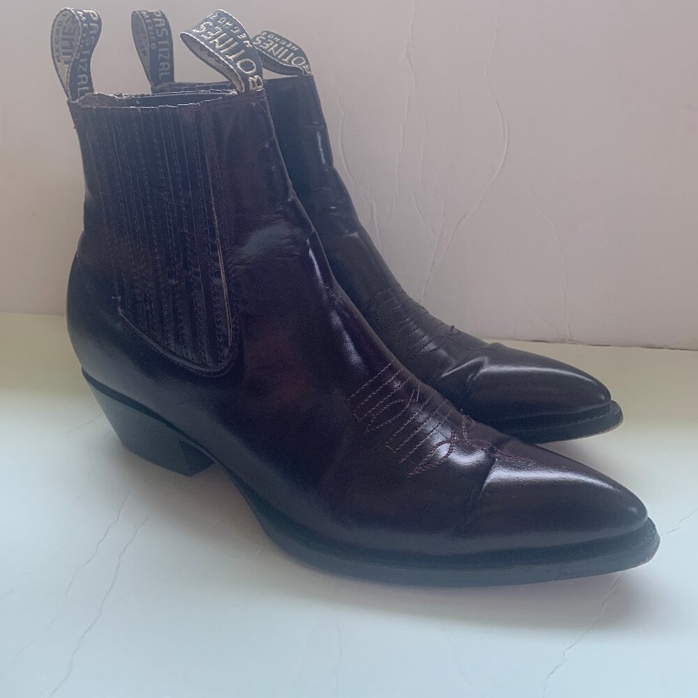 Pastizal Western Ankle Boot - Mens Vino/Burgundy Fine Leather Style 502 Size 12